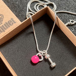 Colar Dumbbell + Kettlebell Pink