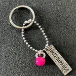 Chaveiro Unstoppable + Kettlebell Pink