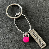 Chaveiro Unstoppable + Kettlebell Pink