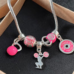 Pulseira com Berloques Cross Pink