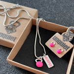 Conjunto Colar e Brinco Pink Crossfit