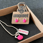 Conjunto Colar e Brinco Pink Crossfit