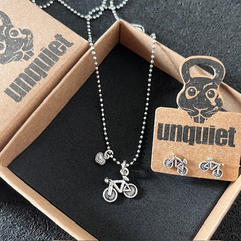Conjunto Colar + Brinco Bike