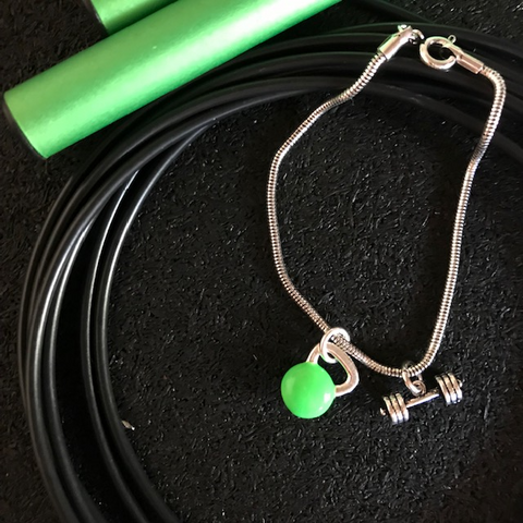 Pulseira Kettlebell Verde Neon + Barra