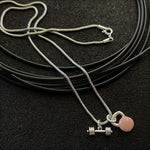 Colar barra + Kettlebell rosa