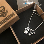 Pulseira fecho gravata Kettlebell + barra