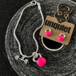 Conjunto Pulseira + Brinco Kettlebell Pink