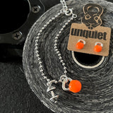 Conjunto Pulseira + Brinco Kettlebell Laranja Neon