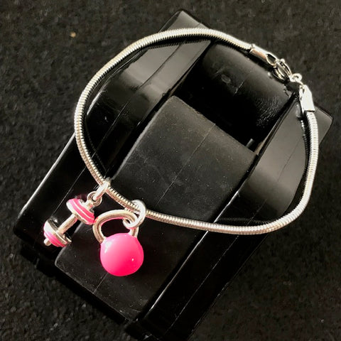 Pulseira Barra + Kettlebell Pink