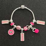 Pulseira com Berloques Crossfit Pink