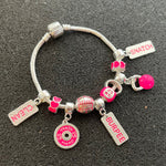 Pulseira com Berloques Crossfit Pink