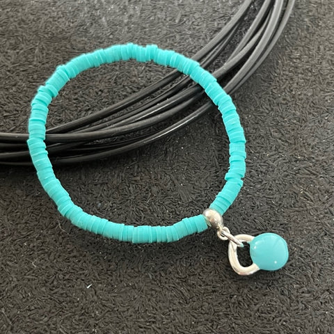 Pulseira de borracha Turquesa com Kettlebell