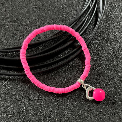 Pulseira de Borracha Pink com Kettlebell