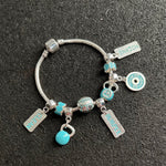 Pulseira com Berloques Crossfit Turquesa