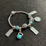 Pulseira com Berloques Crossfit Turquesa