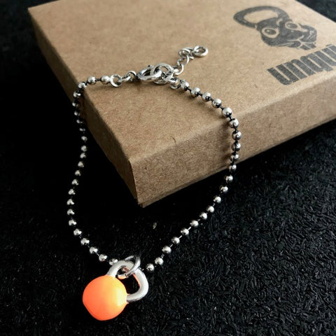 Pulseira Kettlebell Laranja Neon