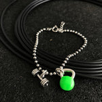 Pulseira Barra com Kettlebell Verde Neon