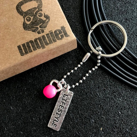 Chaveiro Lifestyle + Kettlebell Pink Neon