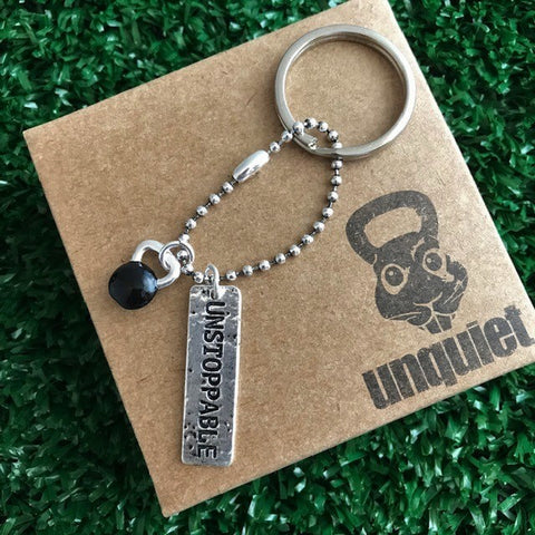 Chaveiro Unstoppable + Kettlebell preto
