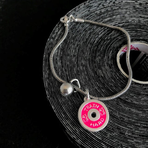 Pulseira Kettlebell com Anilha Pink Neon