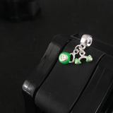 Berloque Duplo Kettlebell + Barra Verde Neon