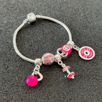 Pulseira com Berloques Cross Pink