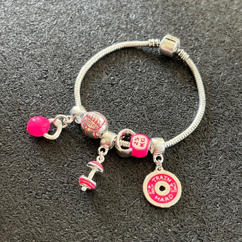 Pulseira com Berloques Cross Pink