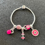 Pulseira com Berloques Cross Pink