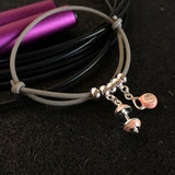 Pulseira de borracha cinza - barra rosa + kb 25kg rosa