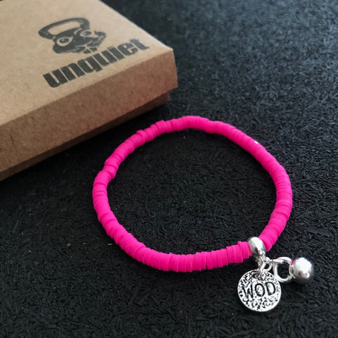 Pulseira de borracha Pink WOD + Kettlebell