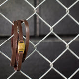 Pulseira couro 3 voltas