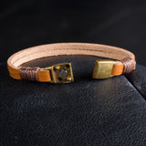 Pulseira couro caramelo