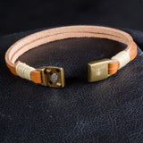 Pulseira couro caramelo