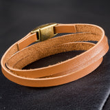 Pulseira couro 3 voltas
