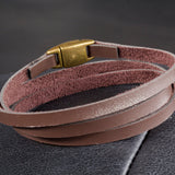 Pulseira couro 3 voltas