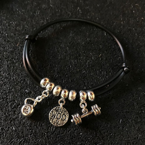 Pulseira de borracha KB + WOD + Barra