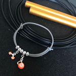Pulseira de Borracha Barra + Kettlebell 25kg Laranja Neon
