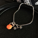 Pulseira Kettlebell Laranja Neon + Barra